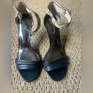 Coach Hally Python Vachetta Leather Heels